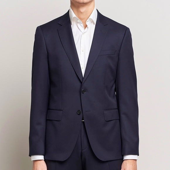 $795 Hugo Boss Suit Wool Silk Navy Blazer Men’ Size 40R